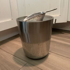 Threshold Stainless Steel Metal Food Safe Ice Bucket w/Lid & Scooper